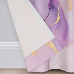 2 Panels Marble Pattern Curtain Drapes 100% Blackout Curtain For Living Room Bedroom Kitchen Window Treatments Thermal Insulated Room Darkening