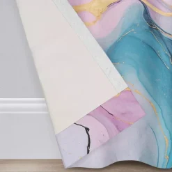 2 Panels Marble Pattern Curtain Drapes 100% Blackout Curtain For Living Room Bedroom Kitchen Window Treatments Thermal Insulated Room Darkening