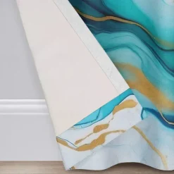 2 Panels Marble Pattern Curtain Drapes 100% Blackout Curtain For Living Room Bedroom Kitchen Window Treatments Thermal Insulated Room Darkening