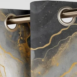 2 Panels Marble Pattern Curtain Drapes 100% Blackout Curtain For Living Room Bedroom Kitchen Window Treatments Thermal Insulated Room Darkening