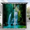2 Panels Outdoor Curtain Privacy Waterproof, Sliding Patio Curtain Drapes, Pergola Curtains Grommet 3D Forest Landscape For Gazebo, Balcony, Porch, Party