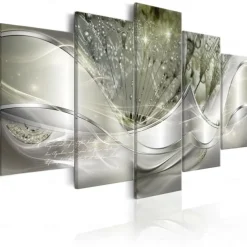 5 Panels Prints Posters Three-color Dandelion Abstract Wall Art Wall Haniging Home Decoration Gift Rolled Canvas Unframed Unstretched