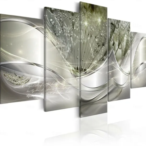 5 Panels Prints Posters Three-color Dandelion Abstract Wall Art Wall Haniging Home Decoration Gift Rolled Canvas Unframed Unstretched