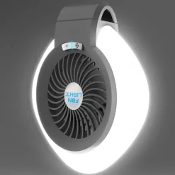 1 Pc Portable 2-In-1 Camping Fan Light That Can Be Hung Or Erected, With Two Levels Of Dimming And Two Levels Of Wind Adjustment, Suitable For Tent Camping, Travel, Office And Home Use, Type-C