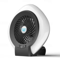 1 Pc Portable 2-In-1 Camping Fan Light That Can Be Hung Or Erected, With Two Levels Of Dimming And Two Levels Of Wind Adjustment, Suitable For Tent Camping, Travel, Office And Home Use, Type-C