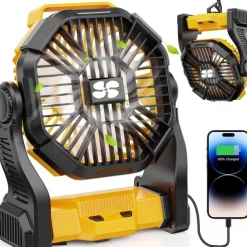 1 Pc Portable Outdoor Camping Light, Outdoor Fan, Emergency Power Bank, Usb Charging Fan, Long Battery Life, Three Levels Of Dimming, Four Levels Of Wind Speed