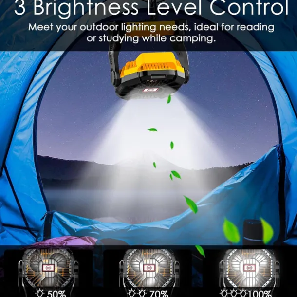 1 Pc Portable Outdoor Camping Light, Outdoor Fan, Emergency Power Bank, Usb Charging Fan, Long Battery Life, Three Levels Of Dimming, Four Levels Of Wind Speed
