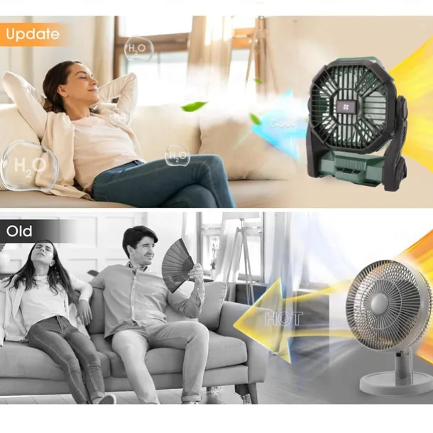 1 Pc Portable Outdoor Camping Light, Outdoor Fan, Emergency Power Bank, Usb Charging Fan, Long Battery Life, Three Levels Of Dimming, Four Levels Of Wind Speed