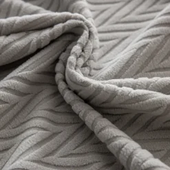 1 Pc Stretch Seat Cover Solid Simple Herringbone Lines Universal Jacquard Soft Polar Fleece Sofa Seat Cover-Easy to Clean & Durable Sofa Slipcover