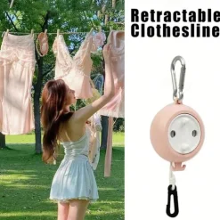 1 pcs Durable And Portable 26ft Travel Clothesline For Camping And Outdoor ActivitiesPortable Retractable ClotheslineClothes Drying Line For Camping And Travel - Lightweight And Compact - Easy To S