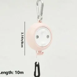 1 pcs Durable And Portable 26ft Travel Clothesline For Camping And Outdoor ActivitiesPortable Retractable ClotheslineClothes Drying Line For Camping And Travel - Lightweight And Compact - Easy To S