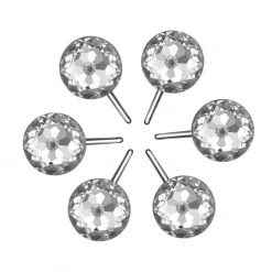 12 Pcs Acrylic Decorative Rolling Diamond Shower Curtain Hooks Rust Proof Rhinestones Crystal Bling Shower Curtain Hooks for Curtain and Shower Rod, Clear Round