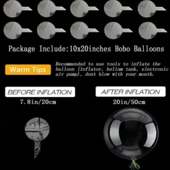 20 Pcs Bobo Balloons Bubble Balloons, Clear Bobo Balloon, Large Transparent Bubble Balloon for Christmas Wedding Birthday Party Decoration