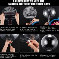 20 Pcs Bobo Balloons Bubble Balloons, Clear Bobo Balloon, Large Transparent Bubble Balloon for Christmas Wedding Birthday Party Decoration