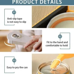 2 PCS Can Opener Multifunctional Bottle Opener Jar Opener for Beer Coke Jam Beverage