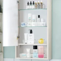 25 PCS Clear Plastic Drawer Organizers Set, 4-Size Versatile Bathroom and Vanity Drawer Organizer Trays, Storage Bins for Makeup, Bedroom, Kitchen Gadgets Utensils and Office