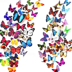 80 PCS 3D Butterfly Wall Decor Butterfly Wall Decals DIY Art Decor Crafts Removable Mural Stickers Butterfly Decorations for Home Room Bedroom Nursery Decor
