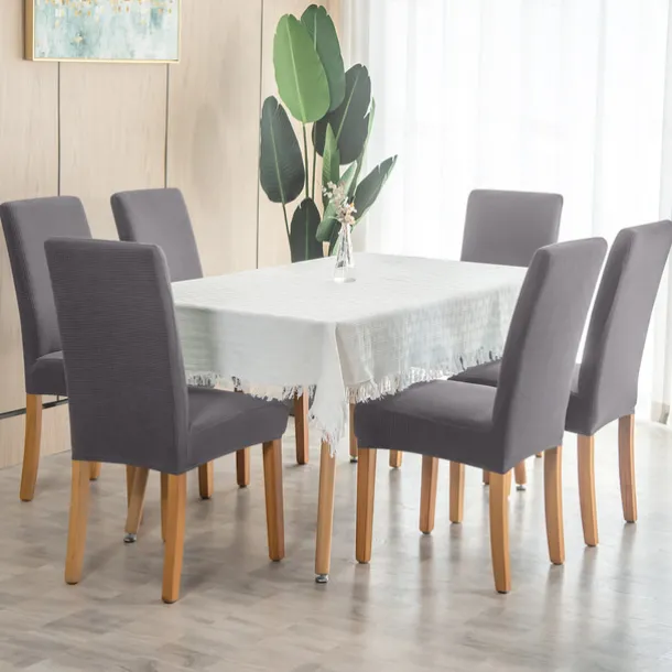 2 Pcs Dining Chair Cover Burgundy Water Repellent Stretch Chair Seat Slipcover Spandex with Elastic Bottom Protector for Dining Room Wedding Ceremony Durable Washable