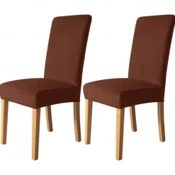 2 Pcs Dining Chair Cover Burgundy Velvet Stretch Chair Seat Slipcover Spandex Washable Cover with Elastic Bottom Protector,Farmhouse Floral Pattern for Dining Room Wedding Ceremony