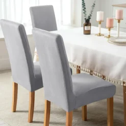 2 Pcs Dining Chair Cover Burgundy Velvet Stretch Chair Seat Slipcover Spandex Washable Cover with Elastic Bottom Protector,Farmhouse Floral Pattern for Dining Room Wedding Ceremony