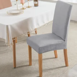 2 Pcs Dining Chair Cover Burgundy Velvet Stretch Chair Seat Slipcover Spandex Washable Cover with Elastic Bottom Protector,Farmhouse Floral Pattern for Dining Room Wedding Ceremony