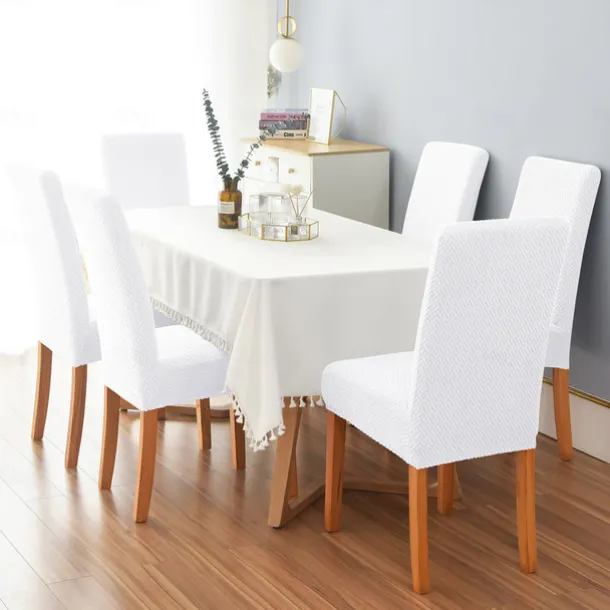 6 Pcs Dining Chair Cover Burgundy Stretch Chair Seat Slipcover Spandex with Elastic Bottom Protector for Dining Room Wedding Ceremony Durable Washable