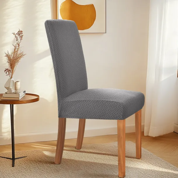 6 Pcs Dining Chair Cover Burgundy Stretch Chair Seat Slipcover Spandex with Elastic Bottom Protector for Dining Room Wedding Ceremony Durable Washable