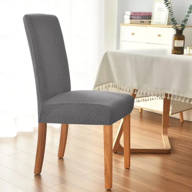 6 Pcs Dining Chair Cover Burgundy Stretch Chair Seat Slipcover Spandex with Elastic Bottom Protector for Dining Room Wedding Ceremony Durable Washable