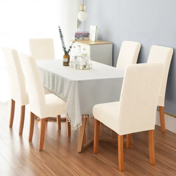 6 Pcs Dining Chair Cover Burgundy Stretch Chair Seat Slipcover Spandex with Elastic Bottom Protector for Dining Room Wedding Ceremony Durable Washable