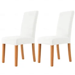 2 Pcs Dining Chair Cover Burgundy Velvet Stretch Chair Seat Slipcover Spandex with Elastic Bottom Protector for Dining Room Wedding Ceremony Durable Washable