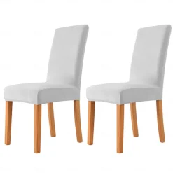 2 Pcs Dining Chair Cover Burgundy Velvet Stretch Chair Seat Slipcover Spandex with Elastic Bottom Protector for Dining Room Wedding Ceremony Durable Washable