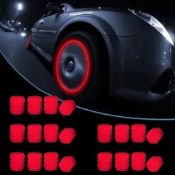 16 PCS Fluorescent Tire Valve Stem Caps, Car Wheel Air Valve Covers Luminous Car Exterior Accessories Cool Noctilucous for Car, Bicycle, Motorcycle, SUV, Truck and Bike