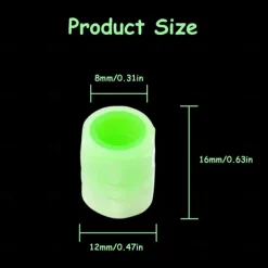 16 PCS Fluorescent Tire Valve Stem Caps, Car Wheel Air Valve Covers Luminous Car Exterior Accessories Cool Noctilucous for Car, Bicycle, Motorcycle, SUV, Truck and Bike