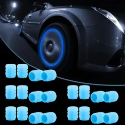 16 PCS Fluorescent Tire Valve Stem Caps, Car Wheel Air Valve Covers Luminous Car Exterior Accessories Cool Noctilucous for Car, Bicycle, Motorcycle, SUV, Truck and Bike