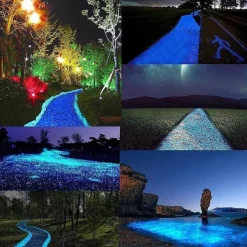 500 Pcs Glow in the Dark Garden Pebbles For Sidewalk Garden Terrace Lawn Garden Patio Fish Tank Aquarium Decoration Glow Stone