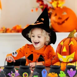 24/48 Pcs Halloween Mochi Squishy Toys with Gift Box Mini Kawaii Mochi Squeeze Toy Stress Reliever Anxiety Packs for Kids Party Favors Halloween Miniatures Halloween Treat Bags Gifts