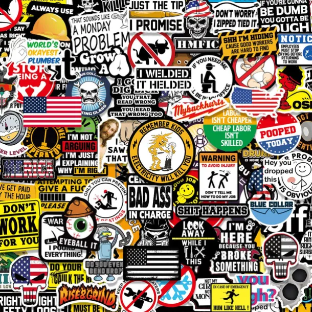 150 Pcs Hard Hat Stickers (Dairy) for Tool Box Helmet Funny Stickers for Adults Joke Meme Vinyl and Waterproof Stickers for Mechanics Electricians Union Oil Field Army