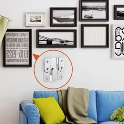 20 Pcs Heavy-Duty Metal Picture Hangers Contemporary Style Locking Wall Mount Brackets for Frames Furniture & Bed Corners Easy Install Hooks