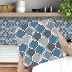 10 PCS Imitation Epoxy Tile Sticker Color Lantern Wall Sticker House Renovation Diy Self-adhesive Pvc Wallpaper Painting Kitchen Waterproof And Oilproof Wall Sticker