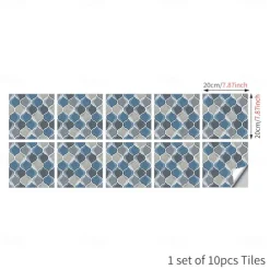 10 PCS Imitation Epoxy Tile Sticker Color Lantern Wall Sticker House Renovation Diy Self-adhesive Pvc Wallpaper Painting Kitchen Waterproof And Oilproof Wall Sticker