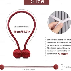 2 Pcs Magnetic Curtain Tie Backs Window Gold Curtain Tiebacks Buckles Holdbacks Clip for Home Bedroom Office Decorative Curtain