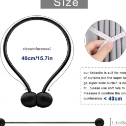 2 Pcs Magnetic Curtain Tie Backs Window Gold Curtain Tiebacks Buckles Holdbacks Clip for Home Bedroom Office Decorative Curtain