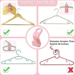 30 PCS Mini Clothes Hanger Connector Hooks Plastic Cascading Organizer Rack Space Saving for Closet