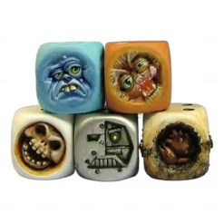 5 pcs Monster Dice, Funy Monster Face Resin Dice Set, Halloween Tabletop Game Dice Set Props, Weird Monster Dice Set for Table Games, Role Playing Games, Offices Home Party Game Props Gift