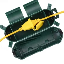 1 Pcs Of Outdoor Extension Cable Cover - Black/green Weather Resistant Plug Connector with External Safety Seal