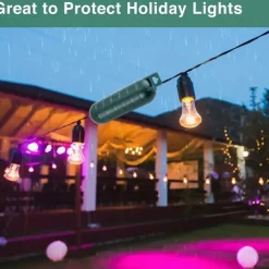 1 Pcs Of Outdoor Extension Cable Cover - Black/green Weather Resistant Plug Connector with External Safety Seal