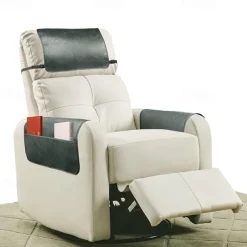 3 Pcs Recliner Headrest Protector Faux Leather Headrest Cover for Recliner Chair Arm Covers Recliner Headrest Cover with Elastic Straps And Pocket Recliner Armrest Covers