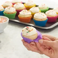 12 Pcs Reusable Silicone Baking Cups Nonstick Muffin Molds for Cake Balls Muffins Cupcakes