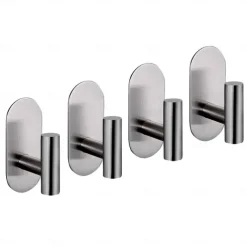 4 pcs Robe Hook New Design / Self-adhesive / Creative Contemporary / Modern Stainless Steel / Low-carbon Steel / Metal 4pcs - Bathroom Wall Mounted
