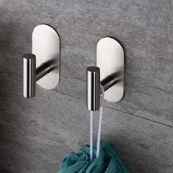 4 pcs Robe Hook New Design / Self-adhesive / Creative Contemporary / Modern Stainless Steel / Low-carbon Steel / Metal 4pcs - Bathroom Wall Mounted